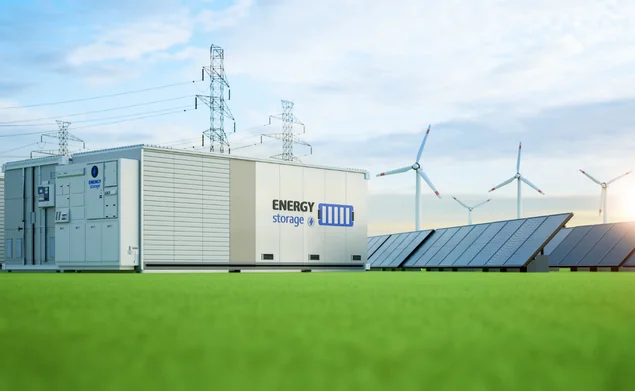 Battery energy storage system beside solar and wind