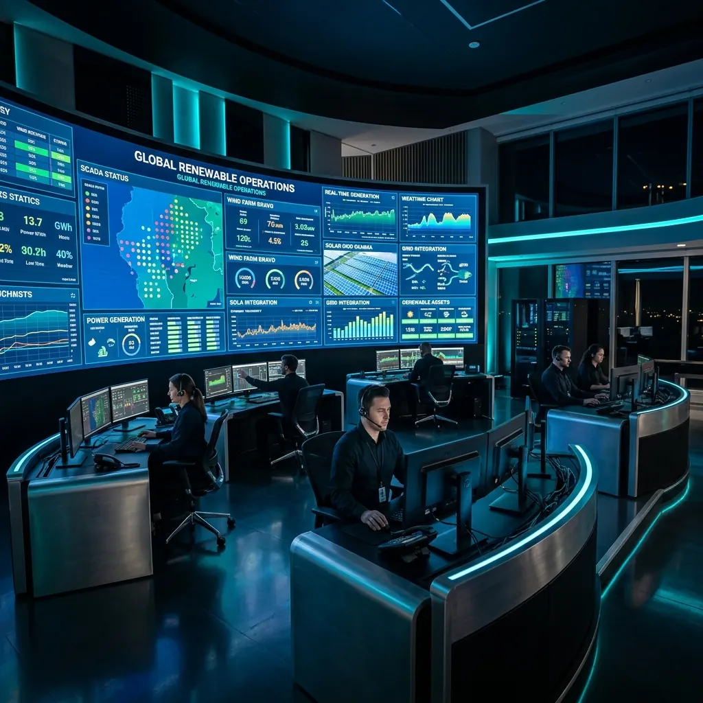 Operations centre monitoring a renewable portfolio